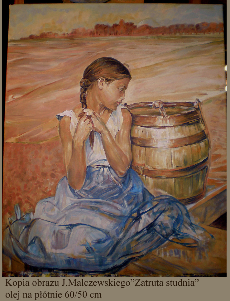 Kopia obrazu Jacka Malczewskiego "Zatruta studnia" olej na płótnie 61/50 cm