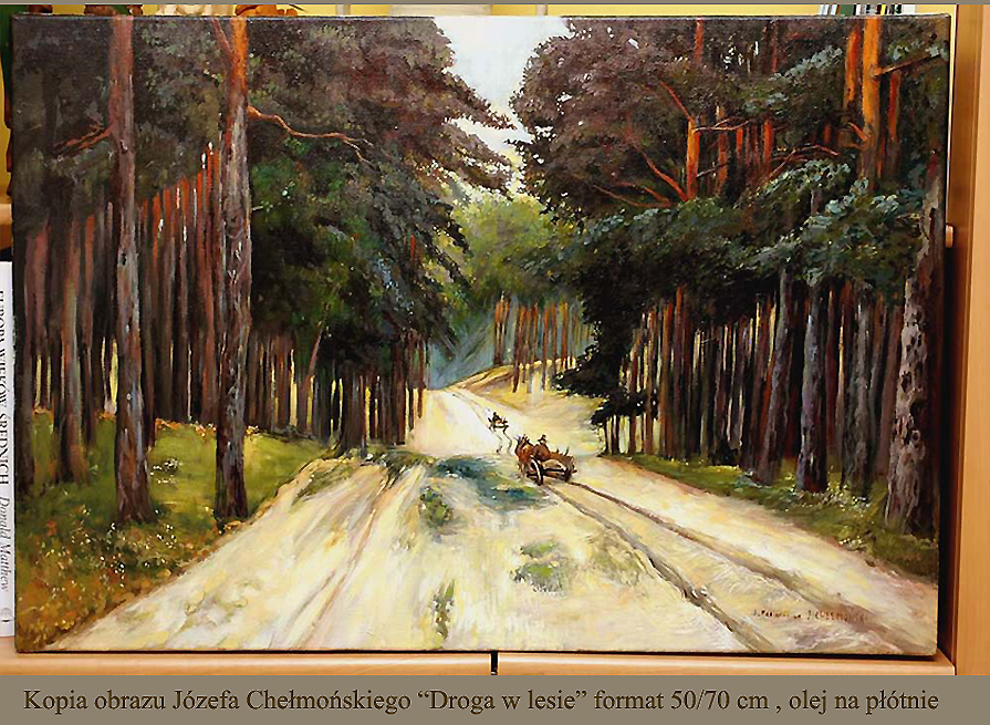 Kopia obrazu Józefa Chełmońskiego"Droga w lesie" 70/50 cm