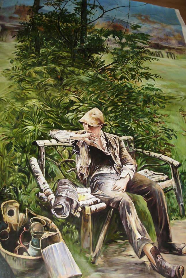 Kopia obrazu Jacka Malczewskiego "Malarczyk" olej na płótnie 240/110 cm