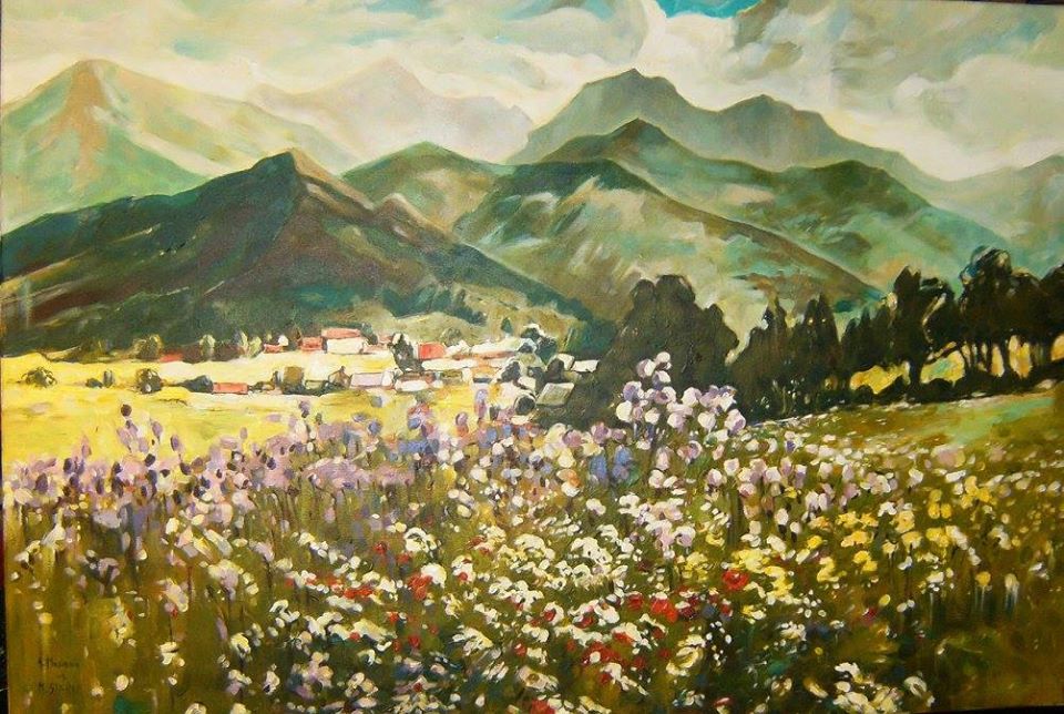 Kopia obrazu Michała Stańki "Widok na Tatry" olej na płotnie 50/70 cm